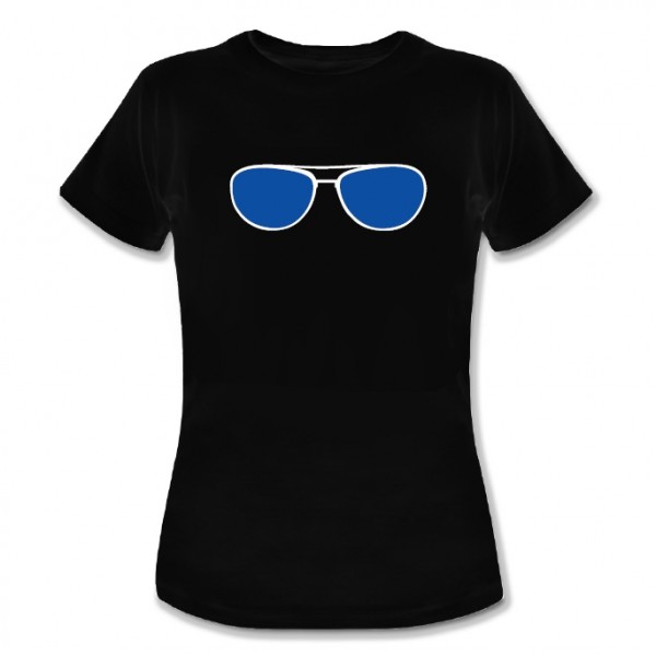 T-Shirt Brille schwarz